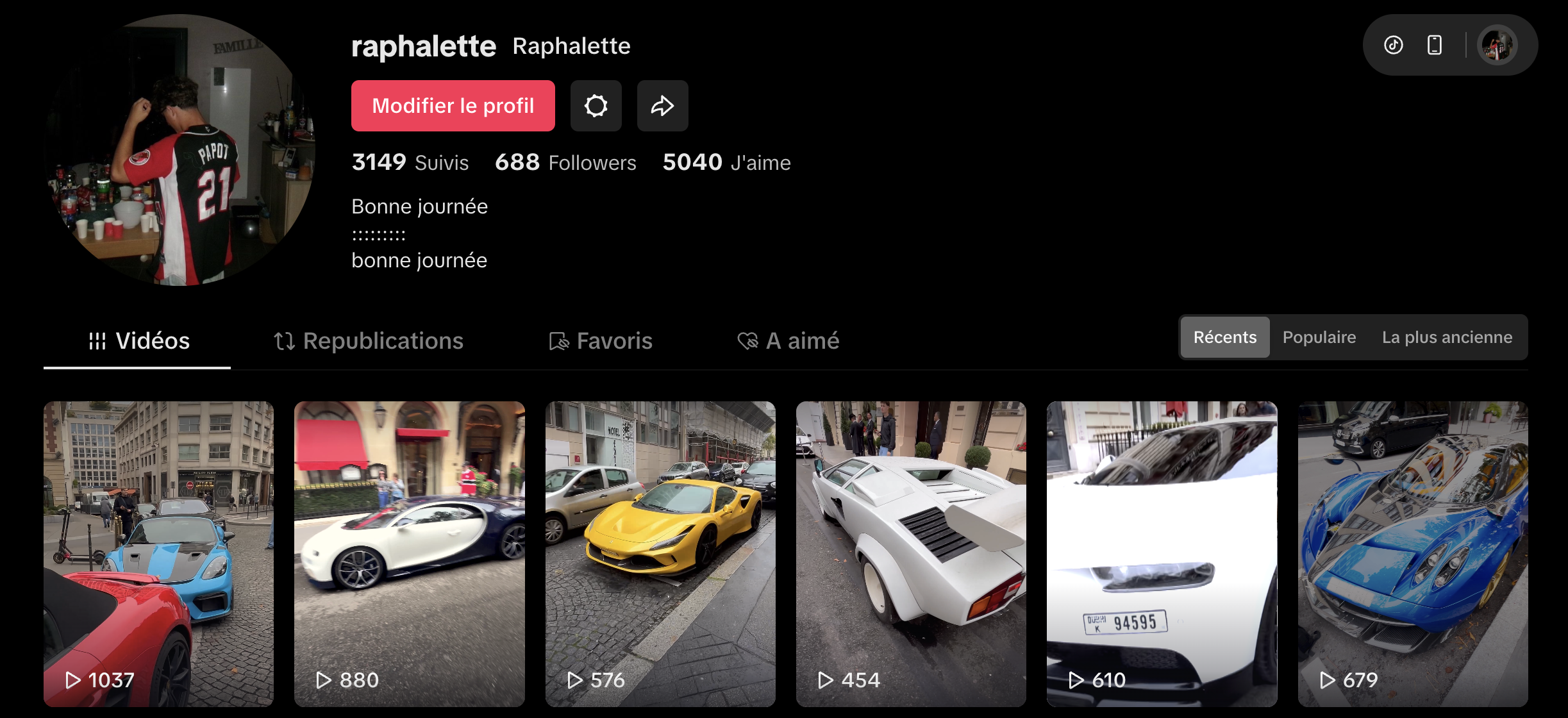 Montage TikTok voiture